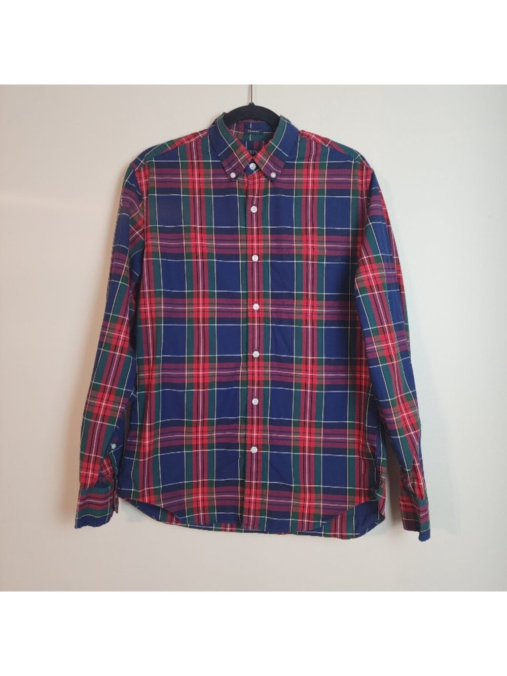 J.Crew factory plaid button down shirt classic flex washed sz M